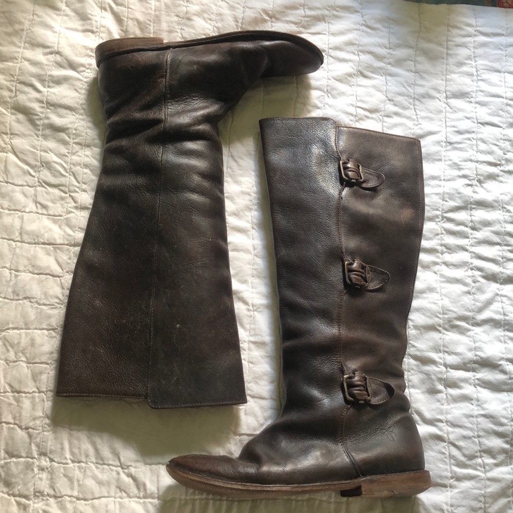 FRYE Tall Buckle Boots